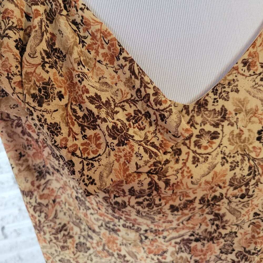 Lane Bryant Womens Top 18 20 Plus 3/4 Sleeve Brown Polyester Sheer FLO142XE - Picture 5 of 9